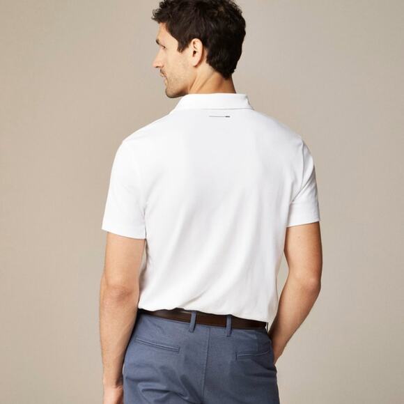 J.Crew Performance Polo Shirt Mens L White Pullover Coolmax Short Sleeve Stretch - Picture 2 of 7